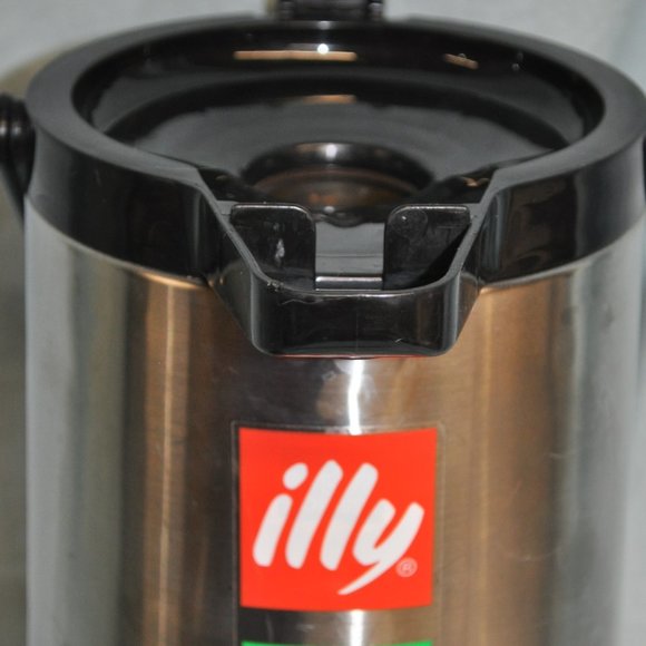 Illy Kitchen Illy Decaf Coffee Urn Warmer Pump Top Dispenser Insulated Carafe Stainless 34
